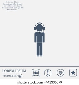 man with headphones vector icon