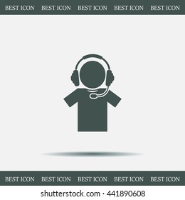 man with headphones vector icon