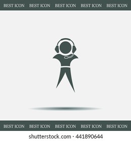 man with headphones vector icon