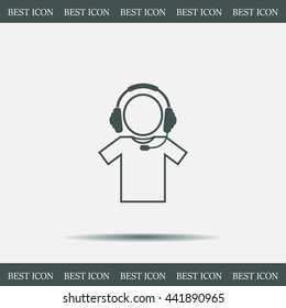 man with headphones vector icon