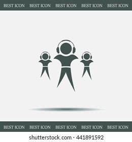 man with headphones vector icon