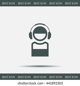 man with headphones vector icon