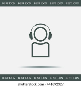 man with headphones vector icon