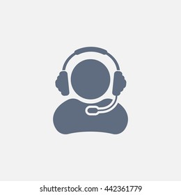 man with headphones vector icon
