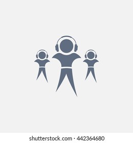 man with headphones vector icon