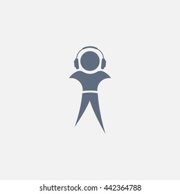 man with headphones vector icon