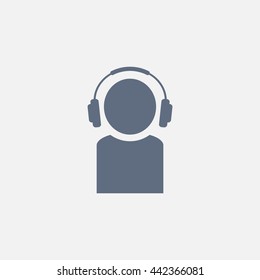 man with headphones vector icon