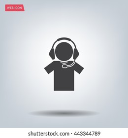 man with headphones vector icon