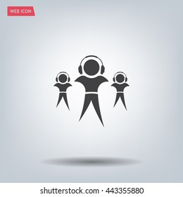 man with headphones vector icon