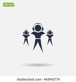 man with headphones vector icon