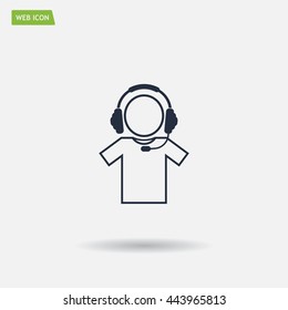 man with headphones vector icon