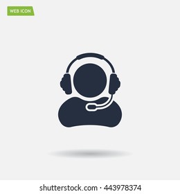 man with headphones vector icon