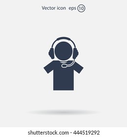 man with headphones vector icon