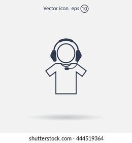 man with headphones vector icon