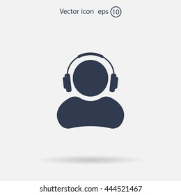man with headphones vector icon