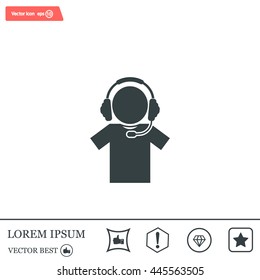 man with headphones vector icon