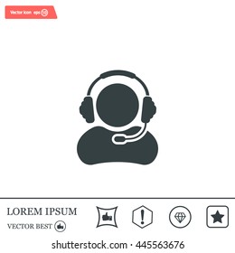 man with headphones vector icon