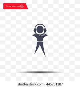 man with headphones vector icon