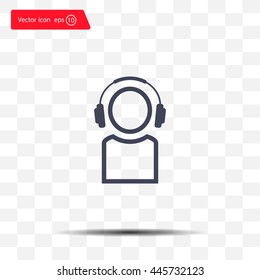 man with headphones vector icon