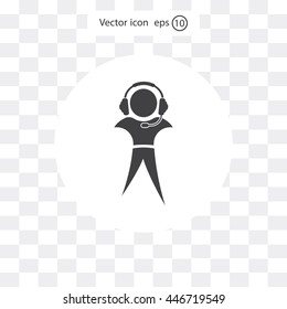 man with headphones vector icon