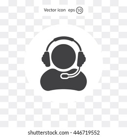 man with headphones vector icon