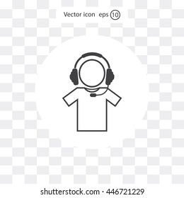 man with headphones vector icon