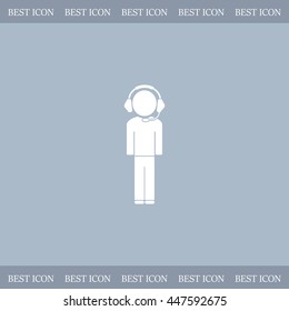 man with headphones vector icon