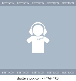 man with headphones vector icon