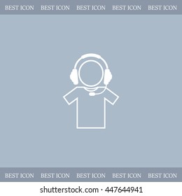 man with headphones vector icon