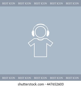 man with headphones vector icon