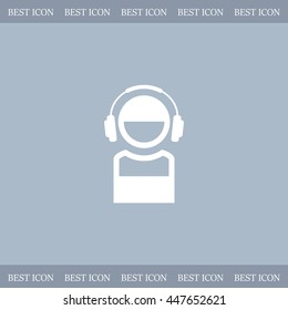 man with headphones vector icon