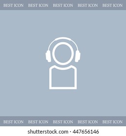 man with headphones vector icon
