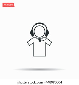 man with headphones vector icon