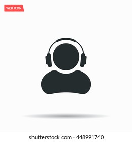 man with headphones vector icon