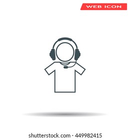 man with headphones vector icon