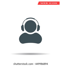 man with headphones vector icon