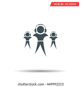 man with headphones vector icon