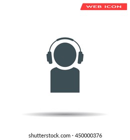 man with headphones vector icon