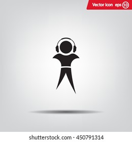 man with headphones vector icon