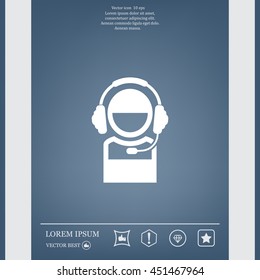 man with headphones vector icon