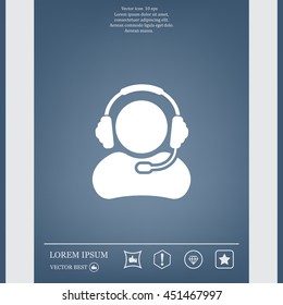 man with headphones vector icon