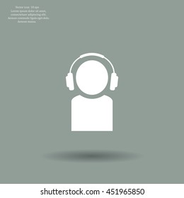 man with headphones vector icon