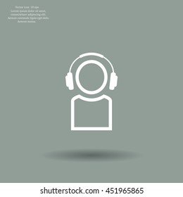 man with headphones vector icon