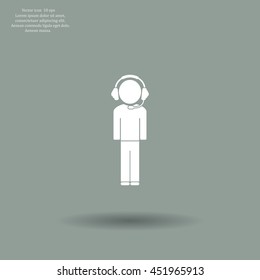 man with headphones vector icon