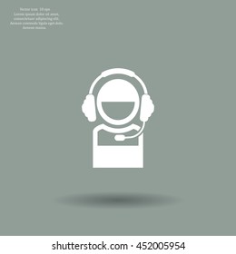 man with headphones vector icon
