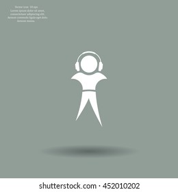 man with headphones vector icon