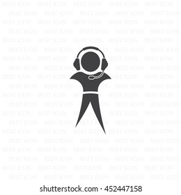 man with headphones vector icon