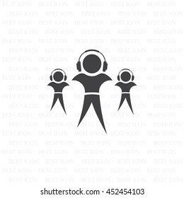 man with headphones vector icon