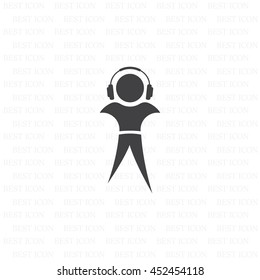 man with headphones vector icon