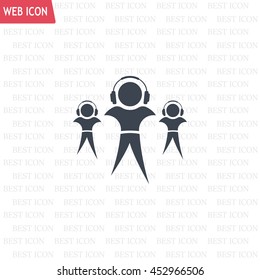 man with headphones vector icon